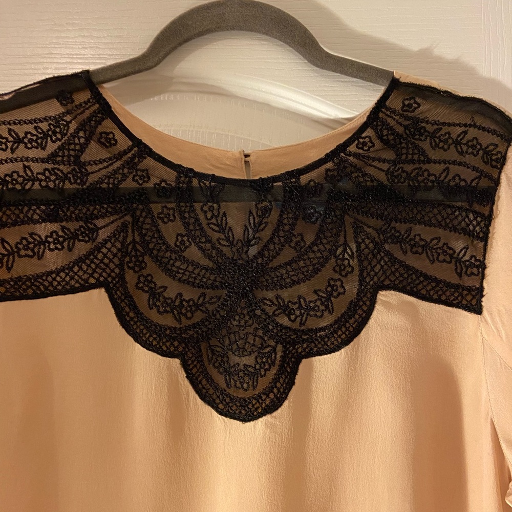 Silk Blouse with Lace Detail by Lil. Very classy Dress up or down.